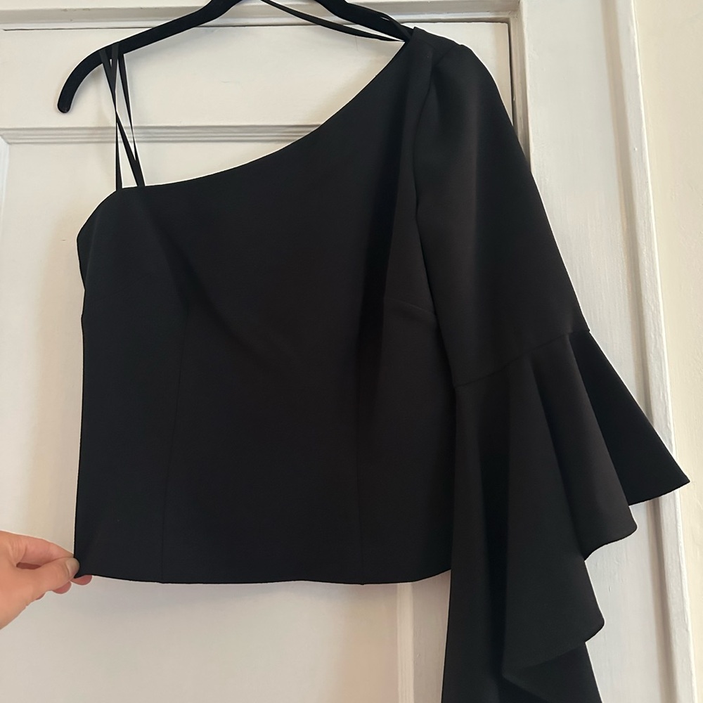 Elegant Black One-Shoulder Top by Eliza J